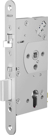Serrure de porte anti-panique de sécurité Abloy el560 | poignée simple face contrôlée | autobloquant | skg** | dm80mm | pc72mm | plaque frontale en acier inoxydable 24x235mm arrondie | 12 24 V CC | docteur 1+2+3+4 - 10013887 - afbeelding 1