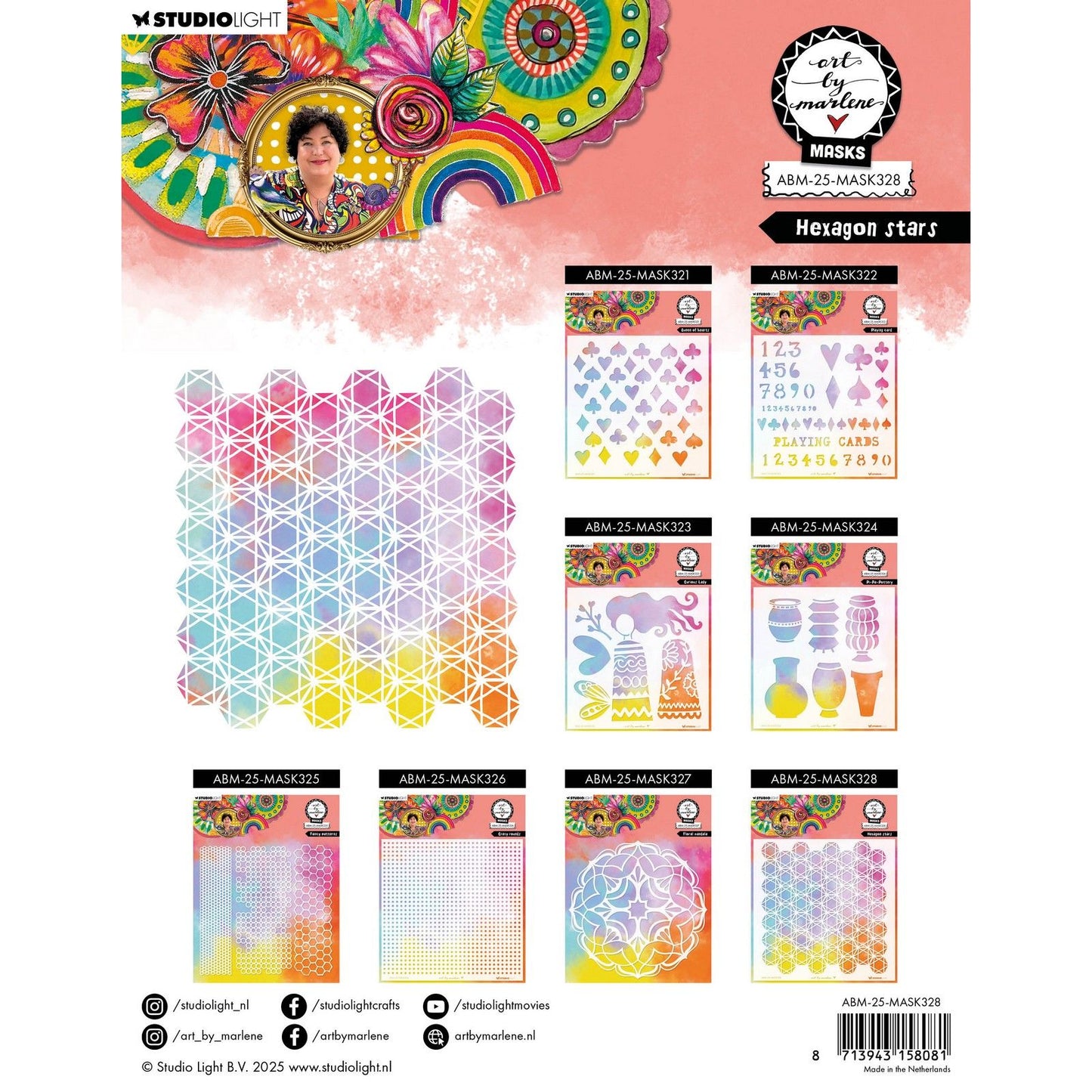 Studio light • art par Marlene masque étoiles hexagonales