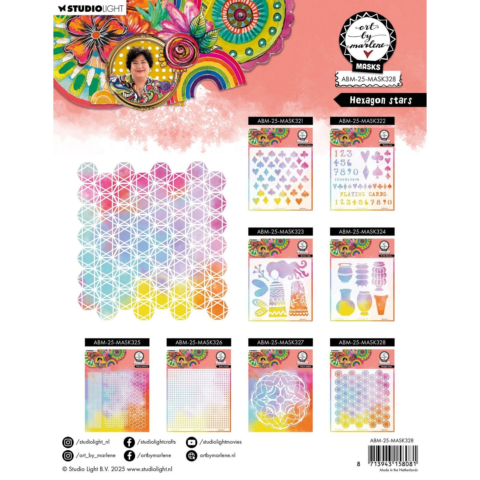 Studio light • art par Marlene masque étoiles hexagonales