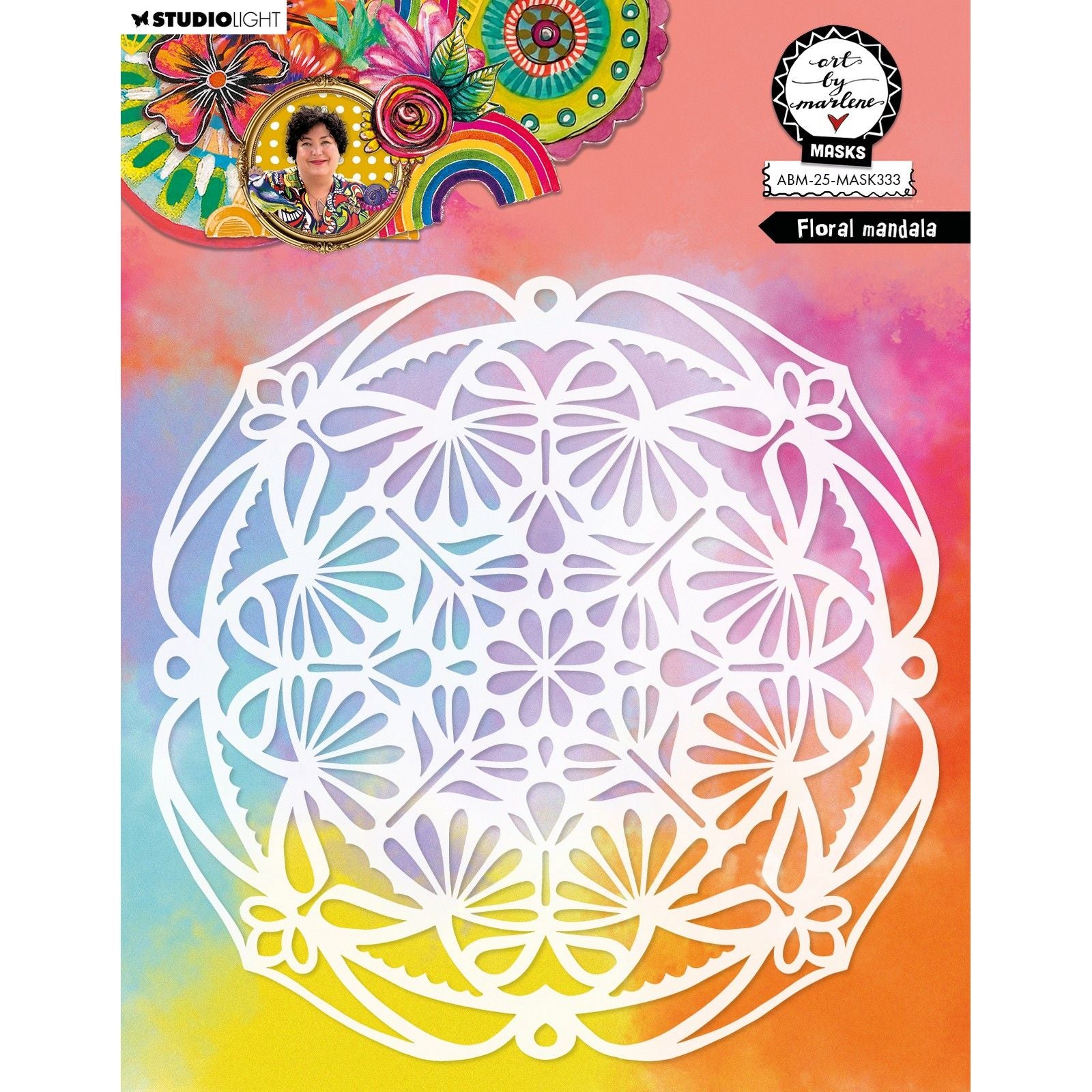 Studio Light • art par Marlene masque pochoir floral mandala