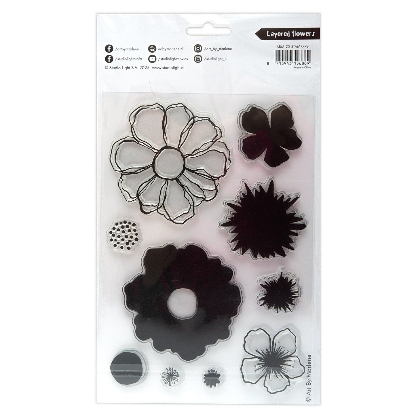 Studio Light • art par Marlene tampon transparent fleurs superposées
