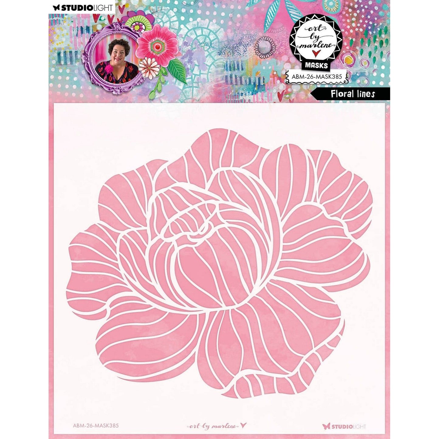 Lumière de studio • art par Marlene masque lignes florales