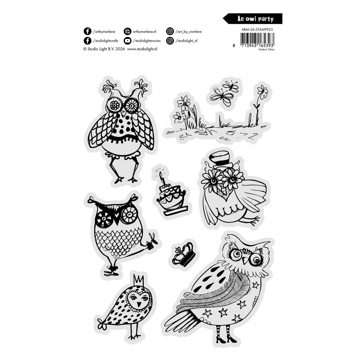 Studio Light • art par Marlene tampon transparent une fête de hibou