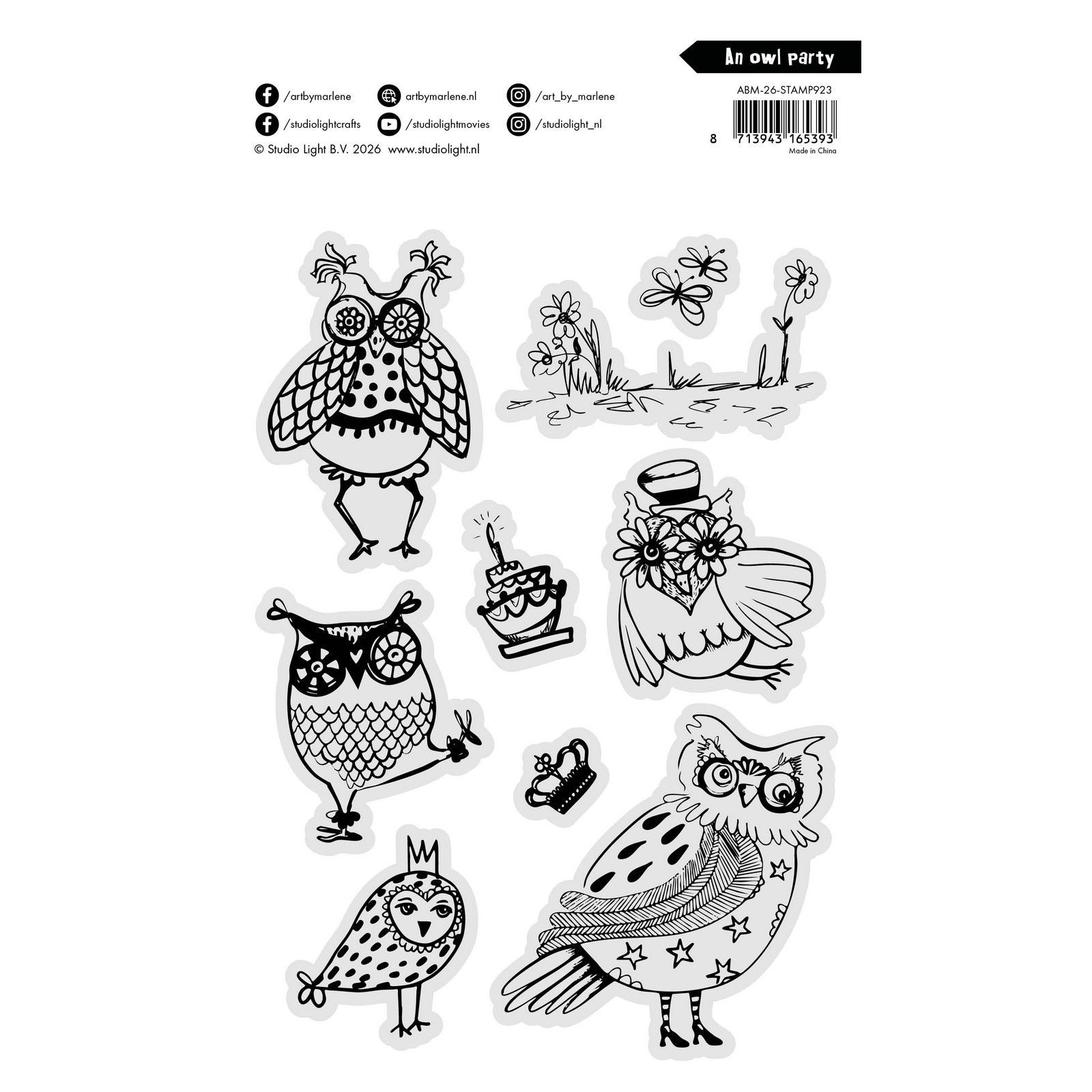 Studio Light • art par Marlene tampon transparent une fête de hibou