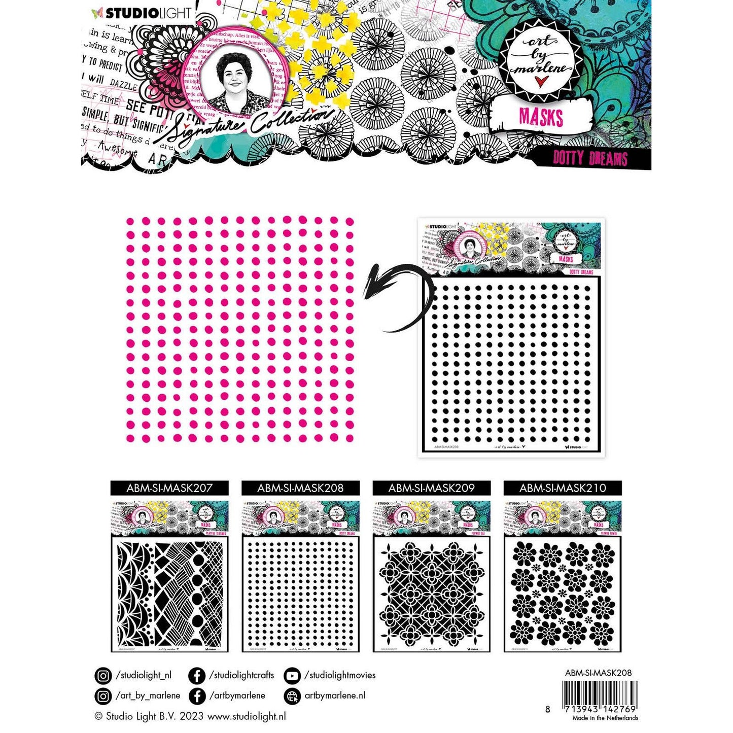 Studio Light • Pochoir de masque de collection signature Dotty Dreams