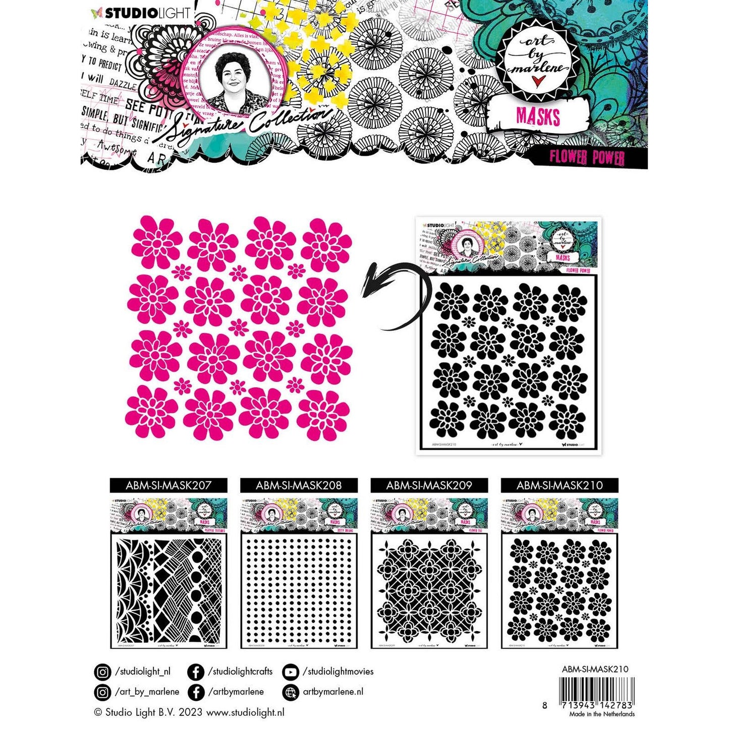 Studio Light • Pochoir de masque de collection signature Flower Power