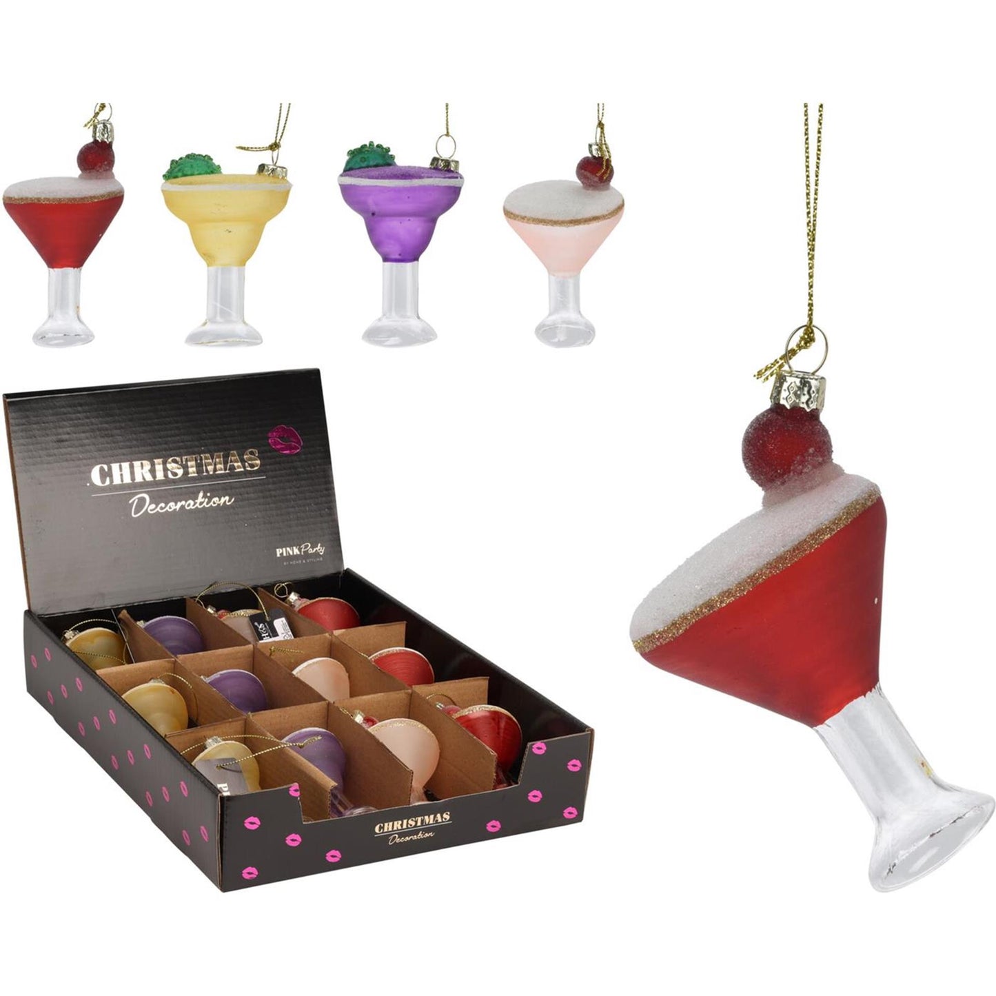 Cintre verre à cocktail 8,5cm présentoir 12pcs