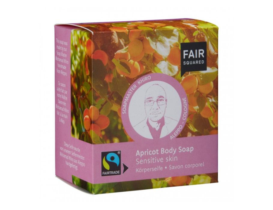 Bloc de savon au carré équitable 2 Abricot de peau sensible à la Saint