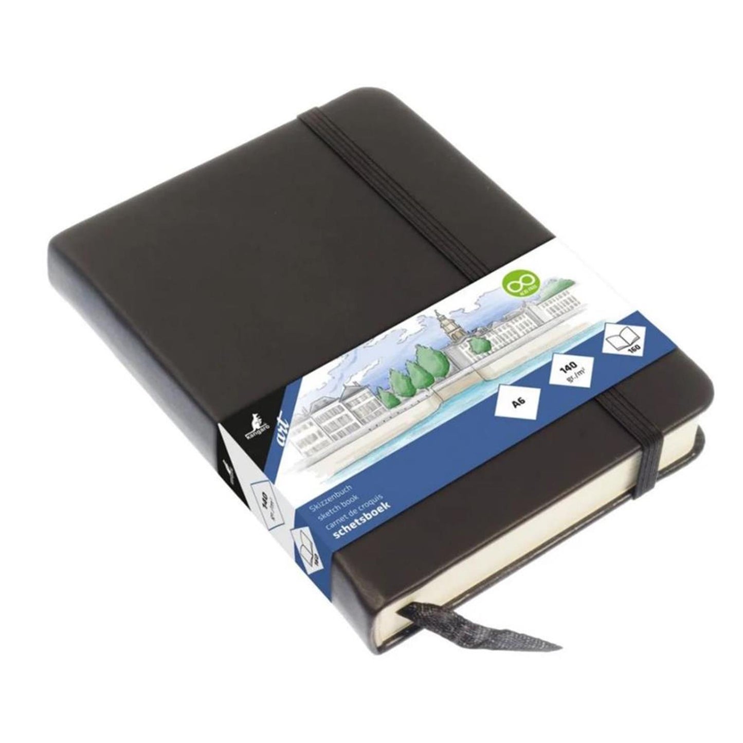 Carnet de croquis Kangaro a6 noir 80 pages 140gr