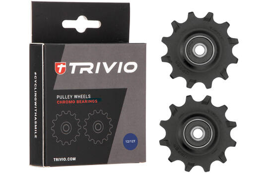 Trivio - roues de dérailleur 12 roulements chromo 12t
