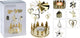 Porte-bougie carrousel en métal doré h14 cm, style maison