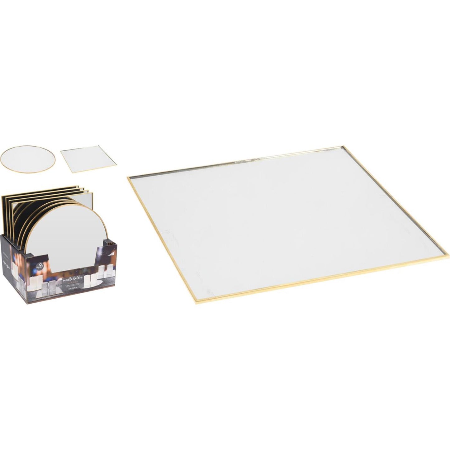 Dessous de verre miroir doré 25 cm