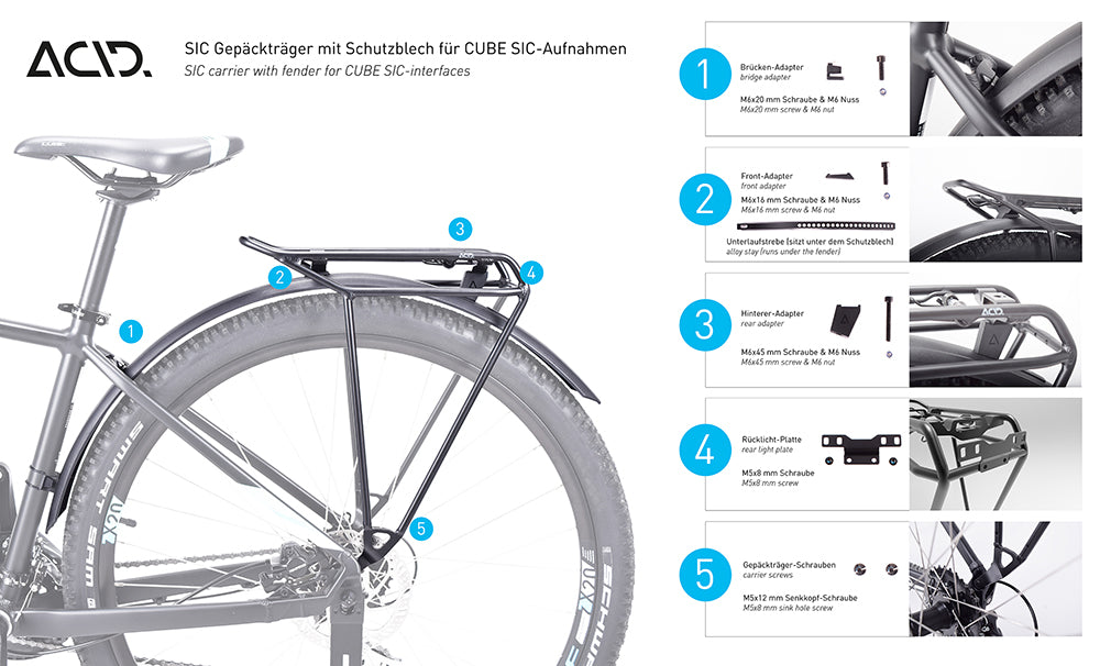 Porte-bagages arrière Acid Rilink Sic Pure 27.5