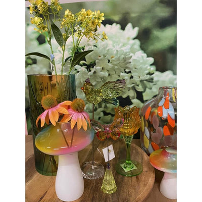 Cozydecor vase arc-en-ciel verre dia8,5x17cm