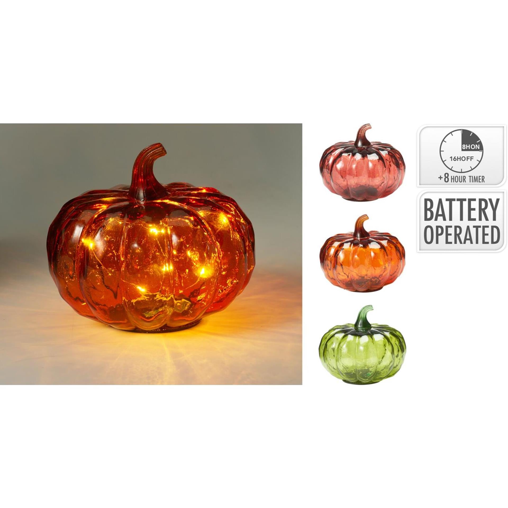 Citrouille déco avec LED 13cm