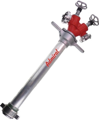 Borne d'incendie Admiral | aluminium | DN 80 | 2 x sortie C, 2 vannes | 1 pièce - 1090bv-80-cc - 1090bv-80-cc