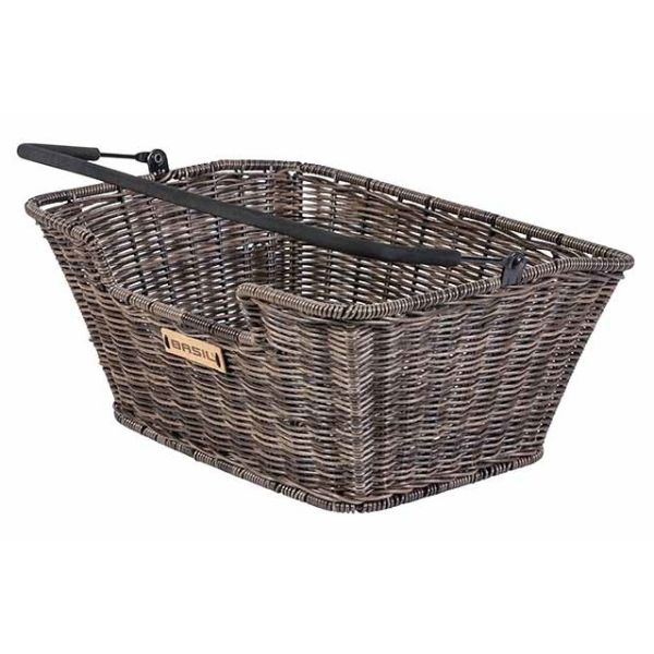 Basil Capri Rattan Look - Panier de vélo - à l'arrière - Brown