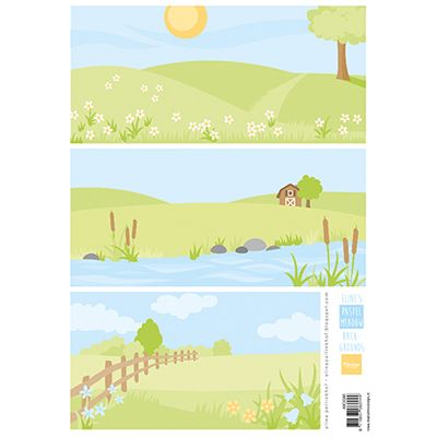 Marianne design • feuille à découper Fonds d'Eline prairies pastel
