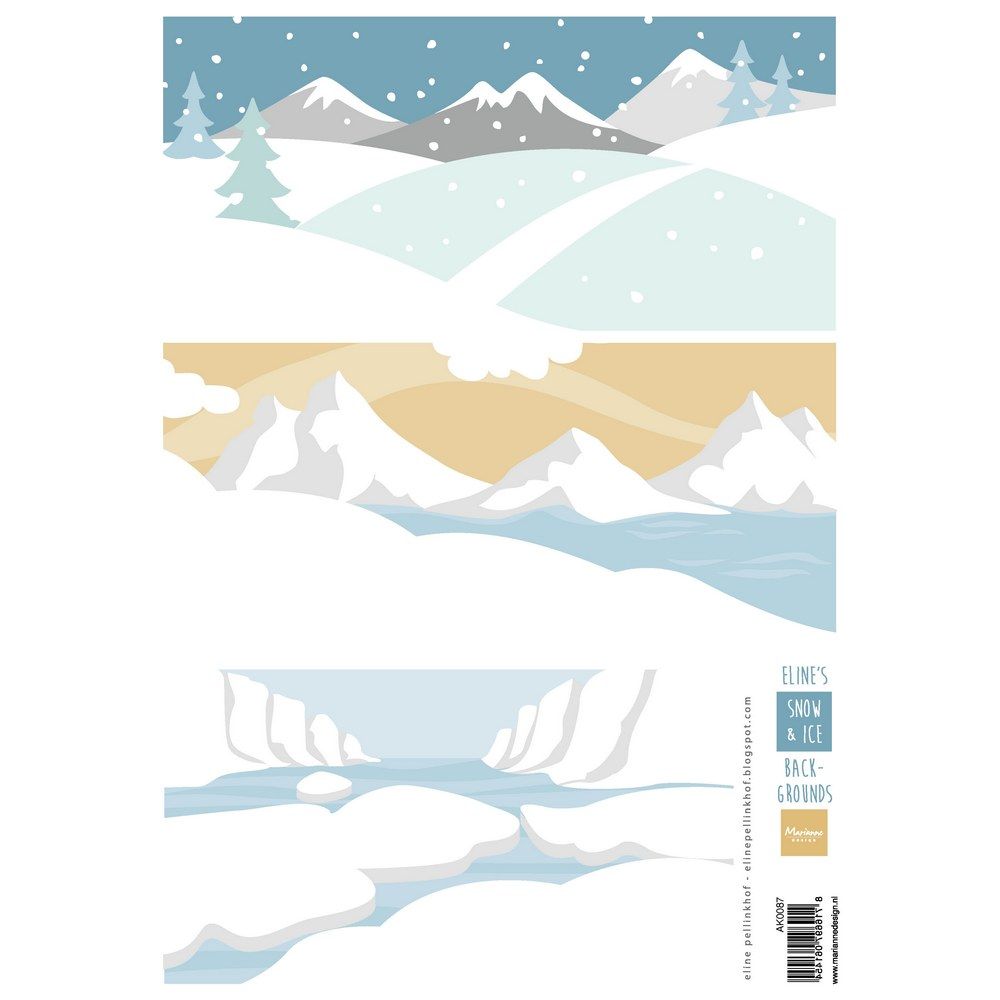 Marianne design • feuille à découper Fonds d'Eline neige glace