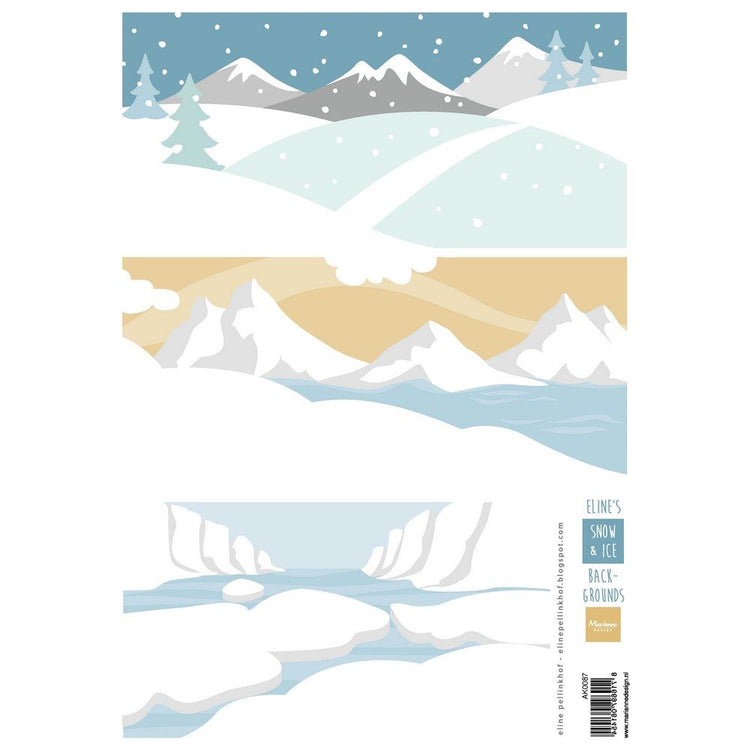 Marianne design • feuille à découper Fonds d'Eline neige glace