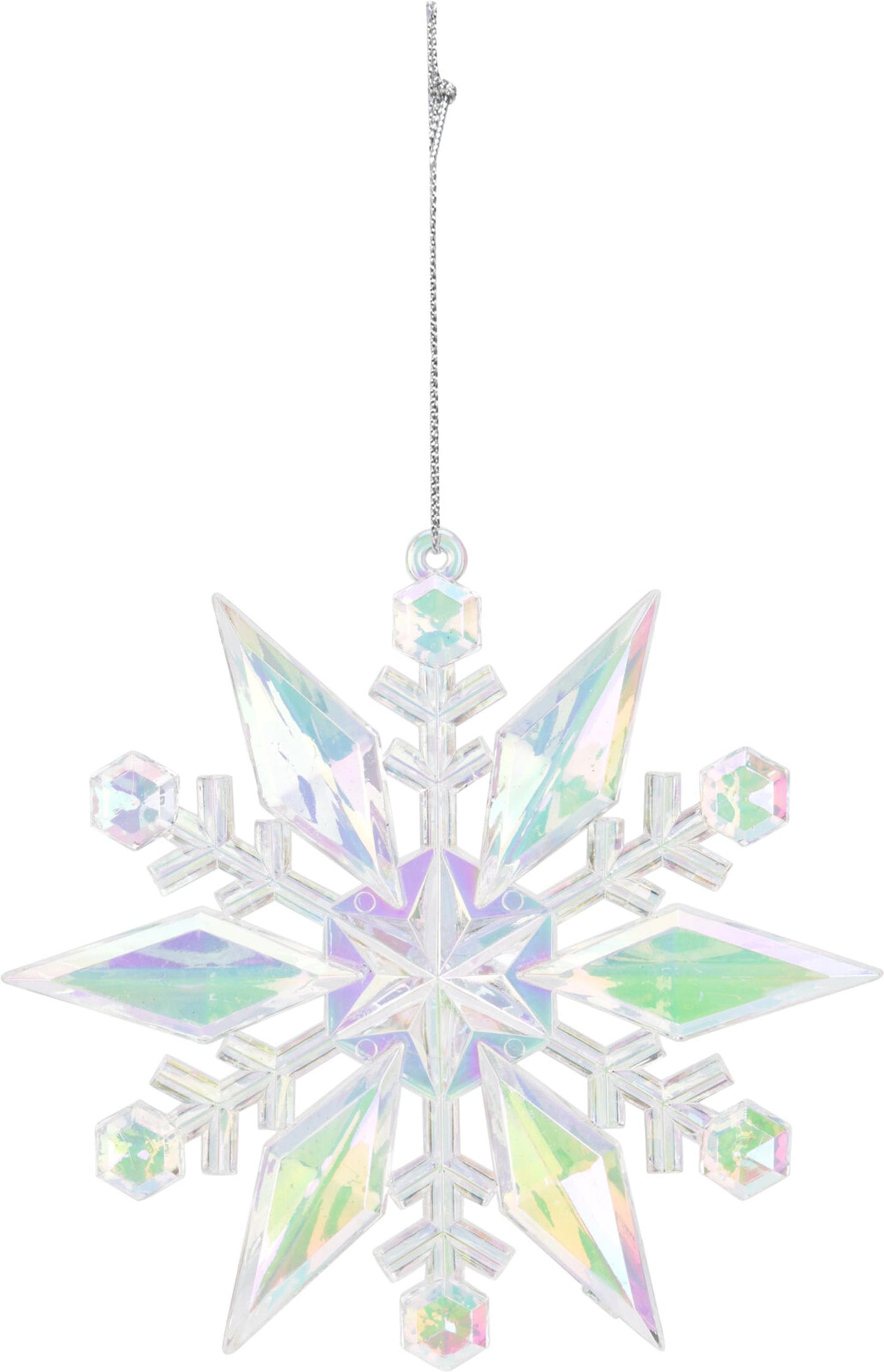 Home styling Pendentif de Noël flocon de neige 11cm irisé