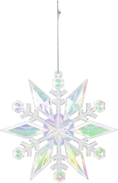 Home styling Pendentif de Noël flocon de neige 11cm irisé