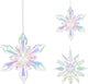 Home styling Pendentif de Noël flocon de neige 11cm irisé