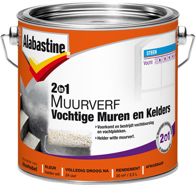 Peinture murale Alabastine 2en1 humidité m k | 2,5l - 5096050
