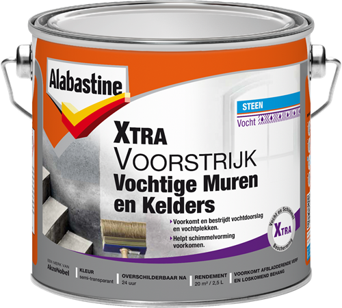 Alabastine xtra prime murs humides et caves | 2,5 litres - 5622883