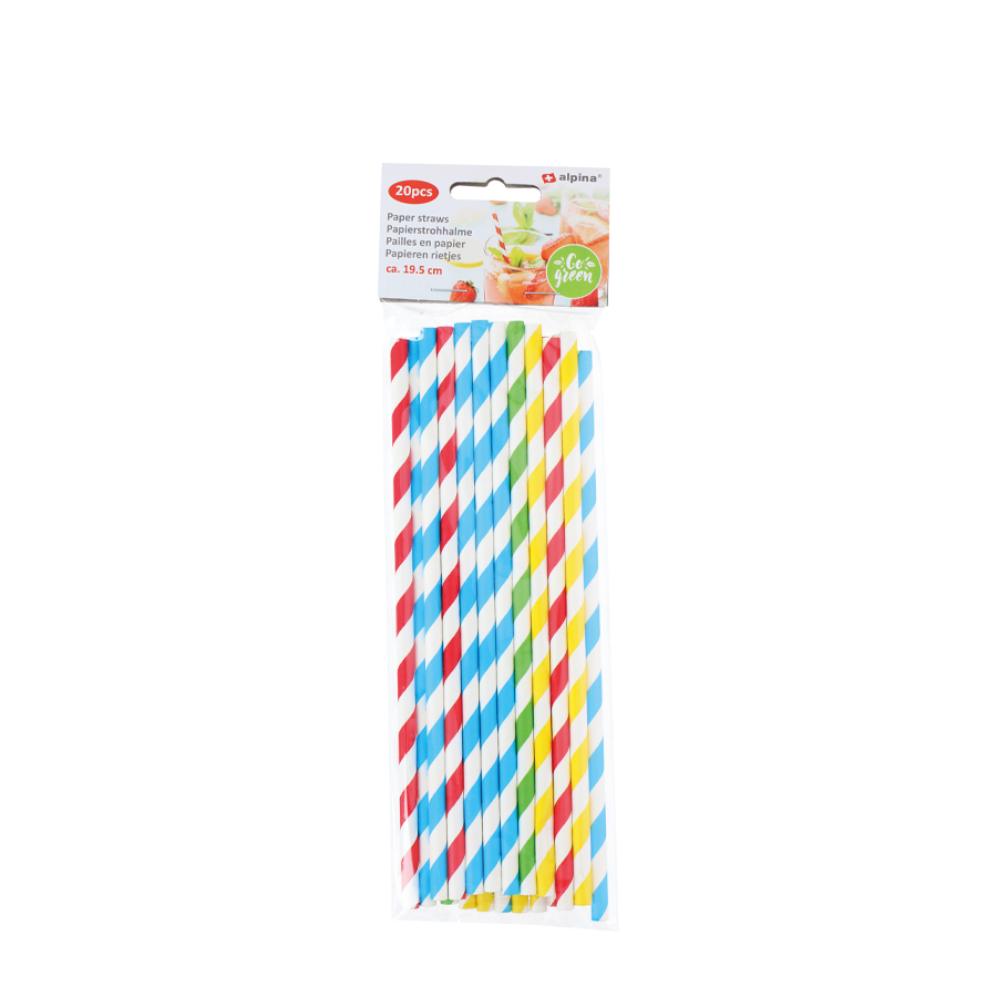 Pailles en papier Alpina couleur 19,5 cm 20 pièces
