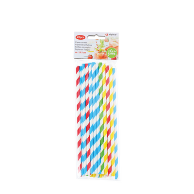 Pailles en papier Alpina couleur 19,5 cm 20 pièces