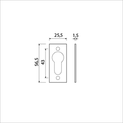 Plaque de recouvrement Ami no:4 trou de cylindre à profil plat f-2 - 227034