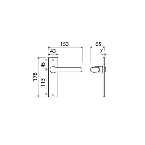 Poignée de porte Ami 386 ressort rotatif 178 43 aveugle f1 - 500102