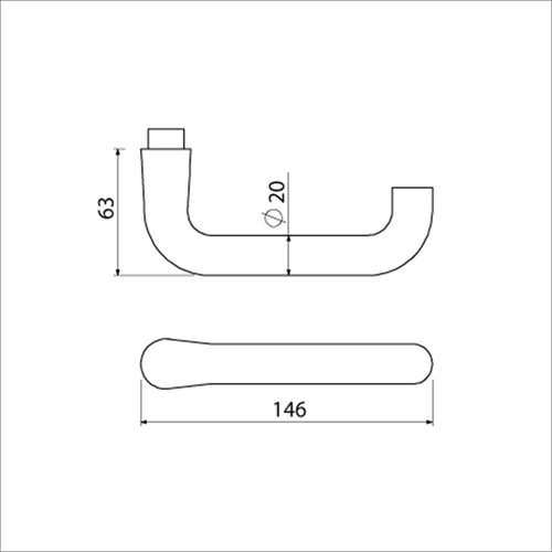 Poignée de porte Ami 394 épaisseur de porte 38 42 f1 - 106340