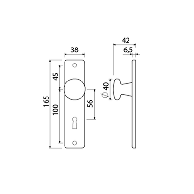 Bouton Ami 160 40 bouclier court fixe 165 4 dr sl 56 f2 - 310102