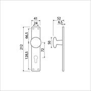 Bouton Ami 160 50 bouclier long fixe 212 41 cylindre profil droit 72 f1 - 313796 - afbeelding 2