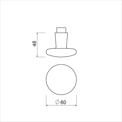 Poignée bouton Ami 160 50 épaisseur de porte 38 42 noir 9005 str - 739070