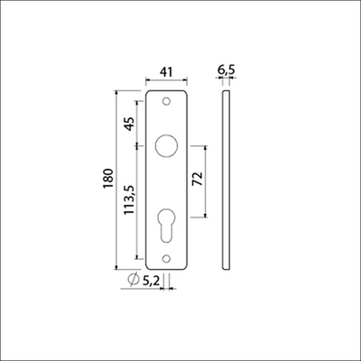 Ami bouclier court 180 41 droite cylindre profil 72 noir 9005 str - 739116