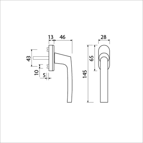 Poignée de fenêtre Ami 810 7x40 ovale blanc 9010 - 425508