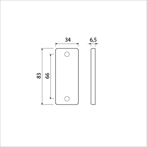 Ami rosace rectangle 4 droite aveugle f-2 - 226401