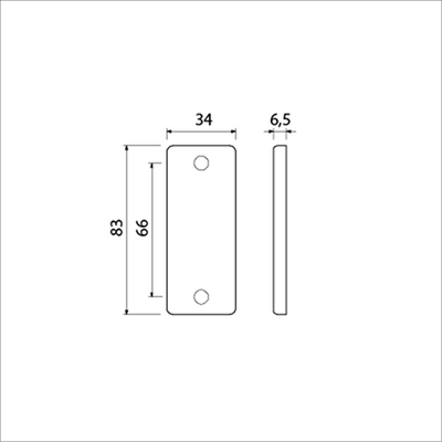 Ami rosace rectangle 4 droite aveugle f-2 - 226401