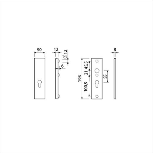 Ferrure de sécurité Ami 193 50 cylindre profilé extérieur zkrg 55 cylindre profilé intérieur 55 f2 épaisseur de porte 38 42 mm - 831093