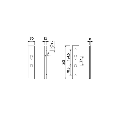 Ferrure de sécurité Ami 251 50 extérieur et intérieur cylindre profilé f1 72 inversion 2gts épaisseur de porte 38 42 mm - 803163