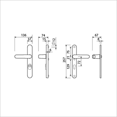 Ami ferrure de sécurité 378 ressort rota 257 37 2 kt 72 f1 a z 378 ressort rota 257 32 2 cylindre profilé 72 épaisseur de porte 53 57 mm - 844416