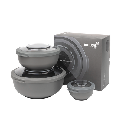 Amuse life set de bols gris 6 pièces