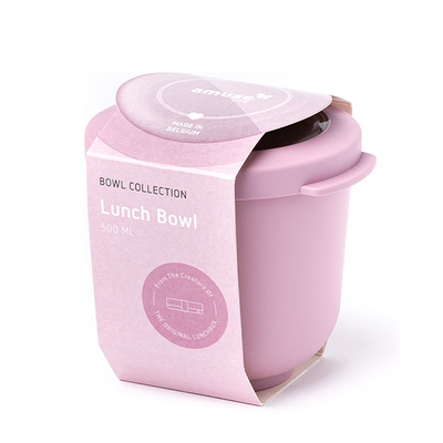Amuse life bol à lunch avec couvercle rose 500ml