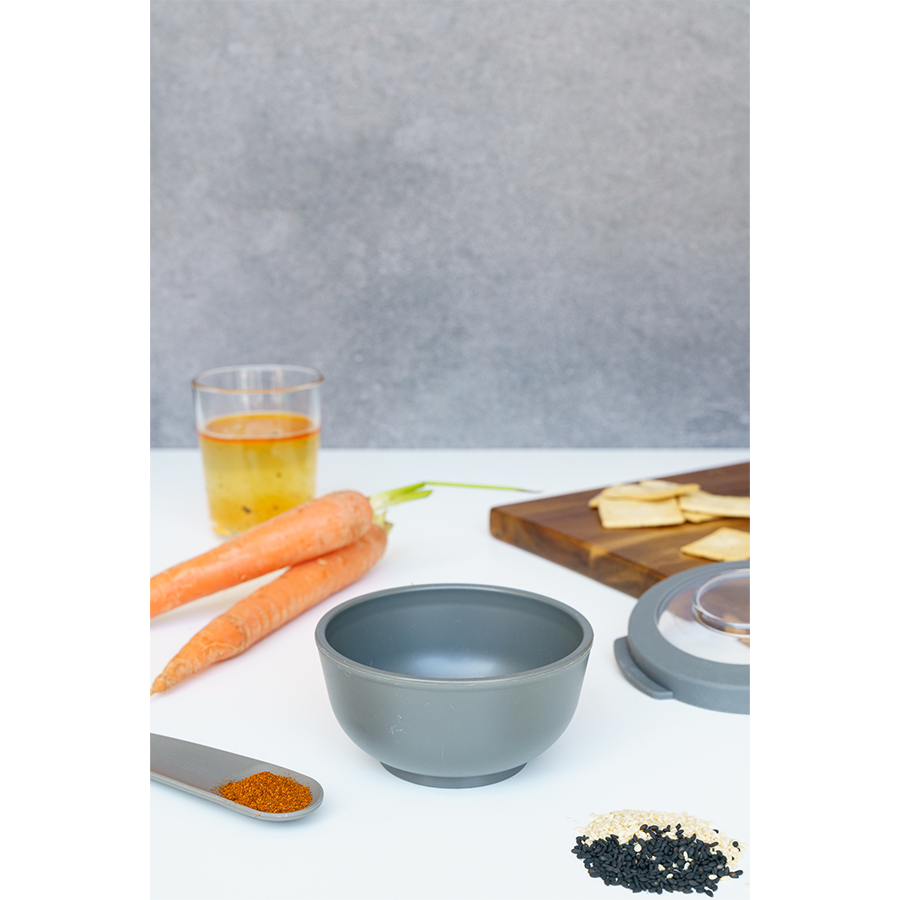 Amuse life bol à collation avec couvercle gris 200ml