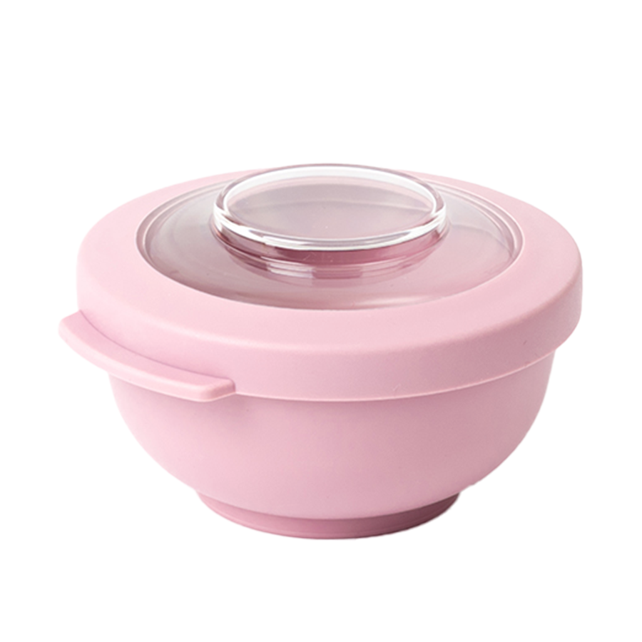Amuse life bol à collation avec couvercle rose 200ml