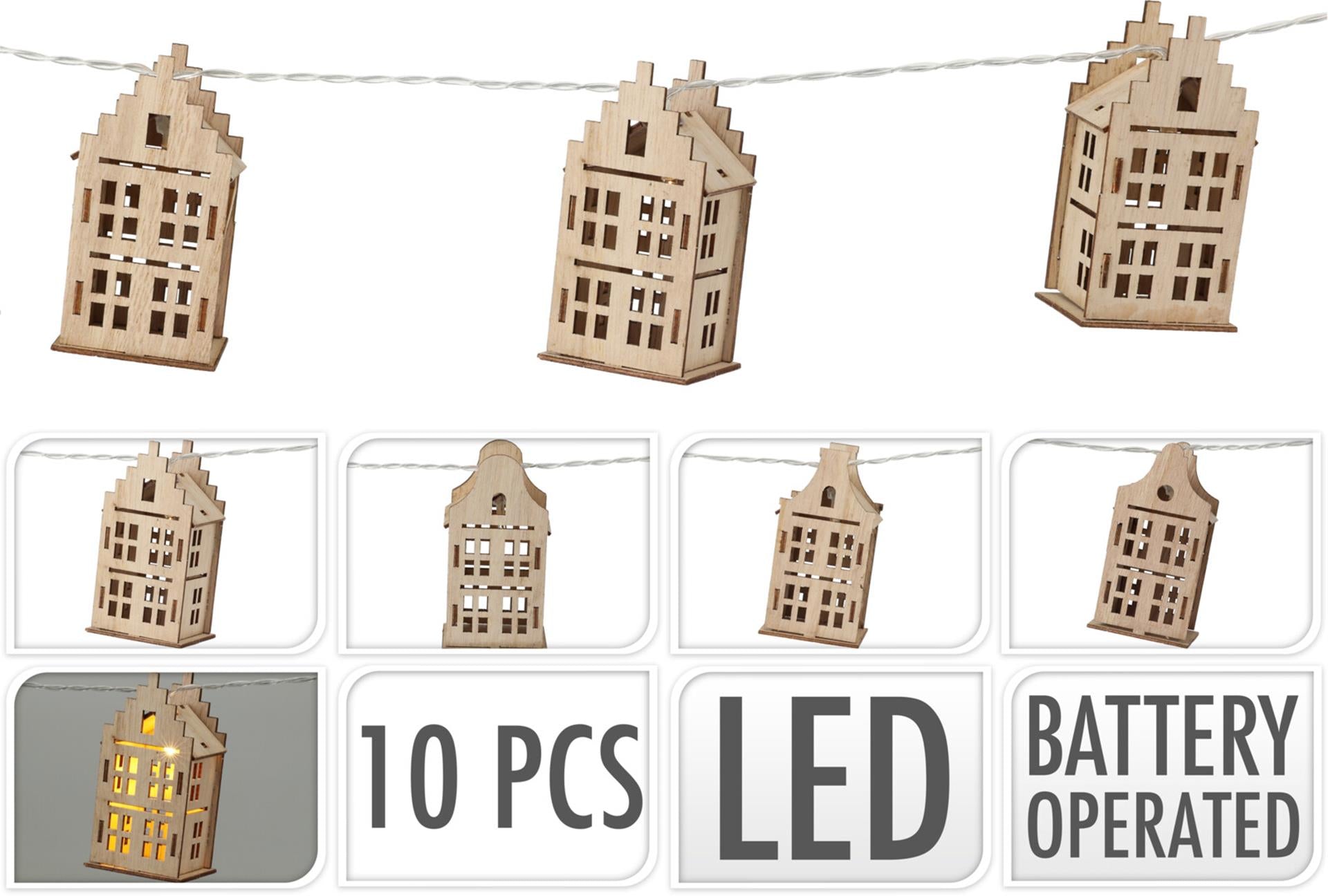 Garland Light LED avec 10 maisons, 150 cm