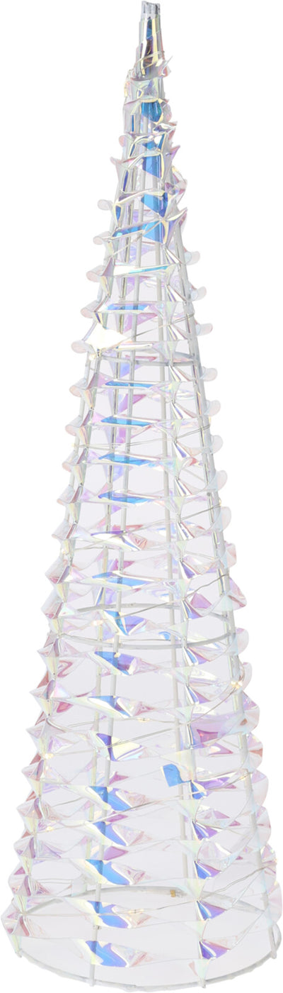 Cône de décoration 40 cm micro LED irisé